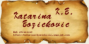 Katarina Božičković vizit kartica